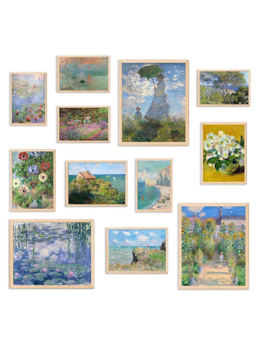 Claude Monet Canvas Wall Art Prints Unframed Set Impressionist Home Decor